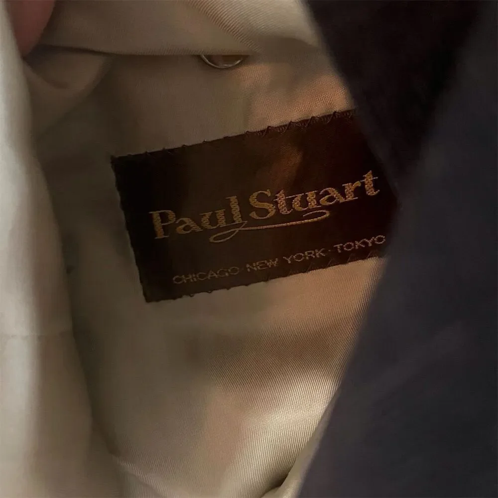 Paul Stuart Wool Gray Men's‎ Check Wool Sport Coat Blazer Size 41/35 Formal Work